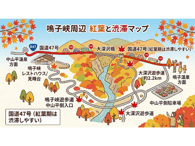 鳴子温泉の紅葉は混雑する？ピーク時間・渋滞と混雑回避のコツを解説｜鳴子温泉の紅葉で注意したい渋滞とおすすめスポット